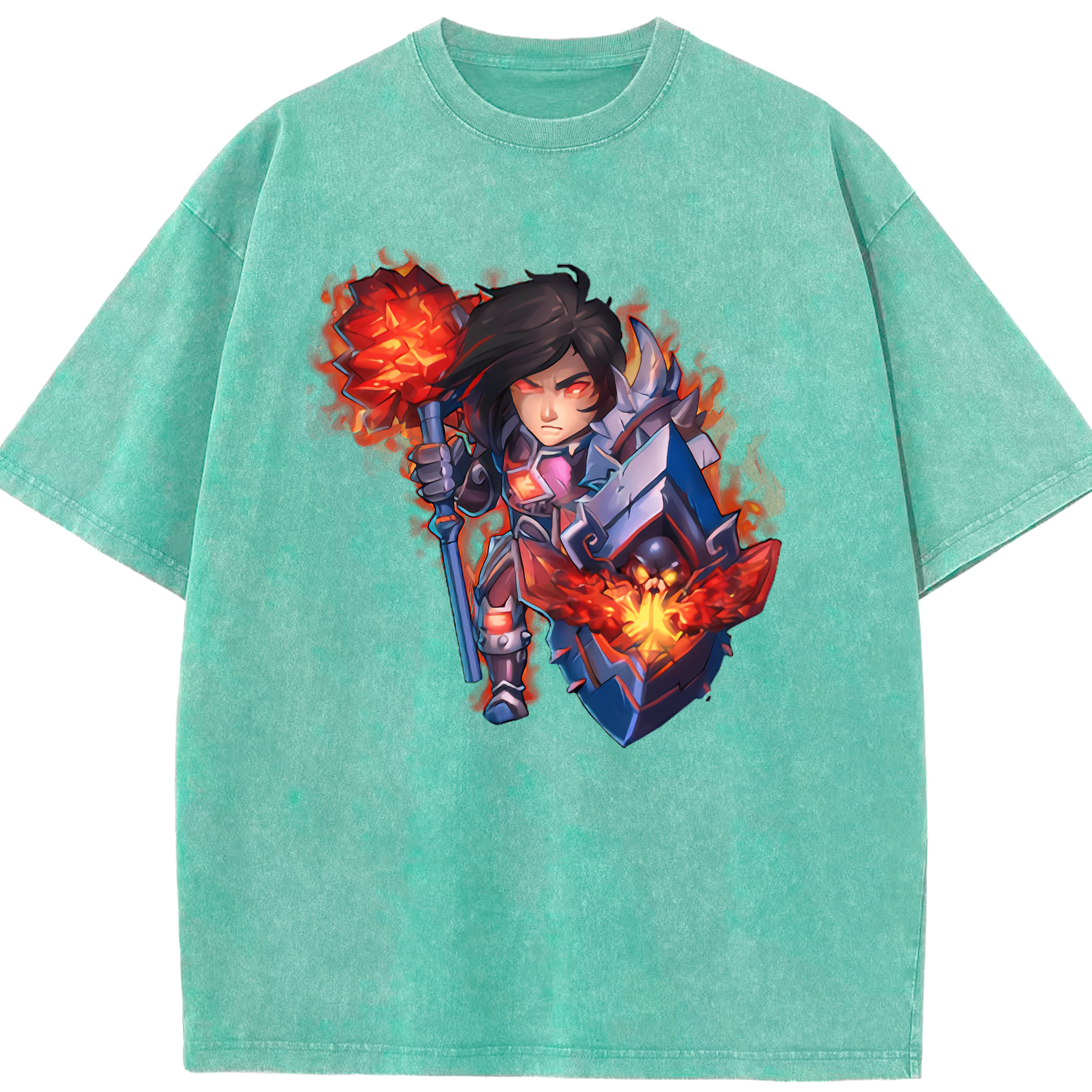 リーグ・オブ・レジェンド League of Legends LOL 綿100% ヴィンテージ風 半袖Tシャツ（フロントプリント）